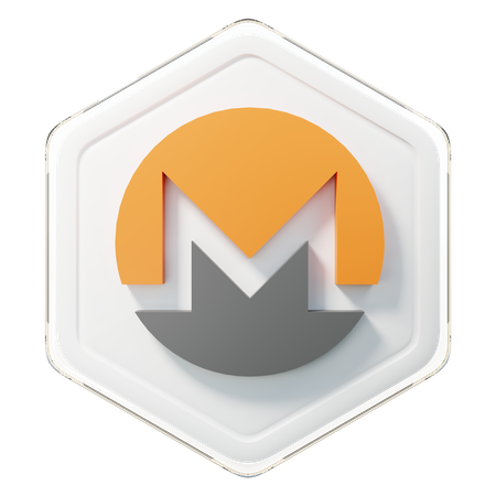Monero (XMR) Badge 3D Illustration