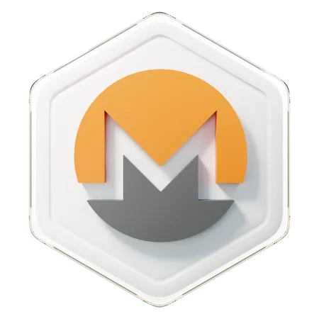 Monero (XMR) Badge 3D Illustration