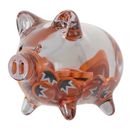 Monero (XMR) Clear Glass Piggy Bank  3D Icon