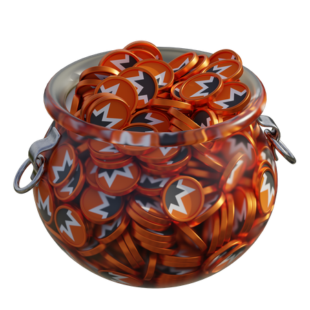 Monero (XMR) Clear Glass Pot  3D Icon