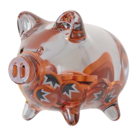 Monero (XMR) Sparschwein aus klarem Glas  3D Icon