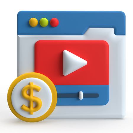 Monetização  3D Icon