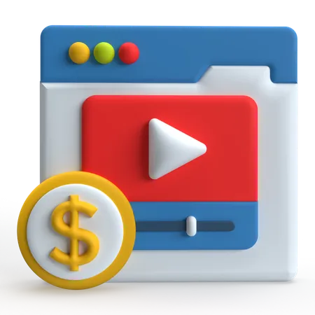 Monetização  3D Icon