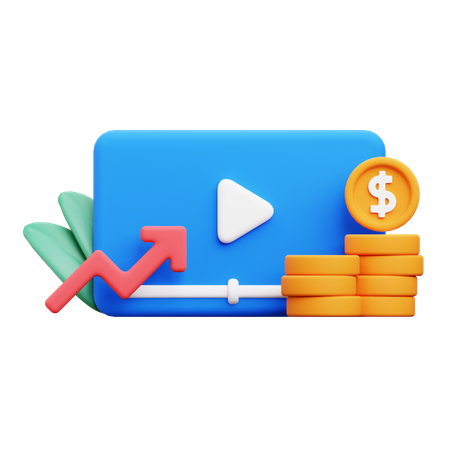 Monetización  3D Icon