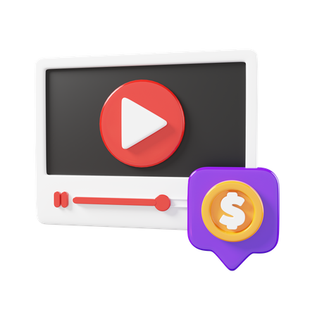 Monetize Video Content  3D Icon