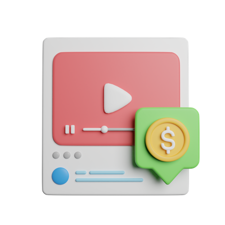 Monetize Video Content 3D Icon