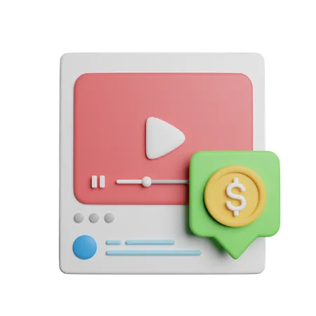 Monetize Content Video 3D Icon