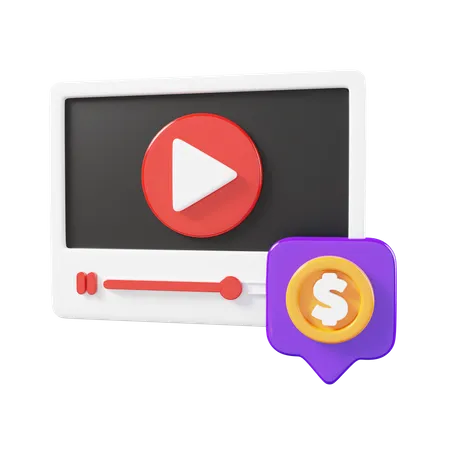 Monetize Video Content  3D Icon