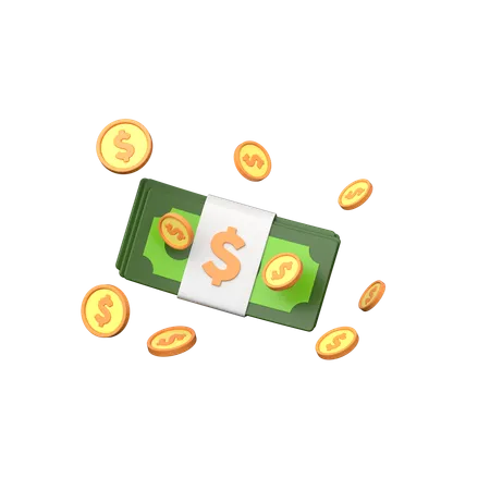 Money 3 D Icon Symbolizes Wealth And Financial Assets Featuring Dynamic Elements In A Three Dimensional Representation Of Currency Or Coins 3D Icon