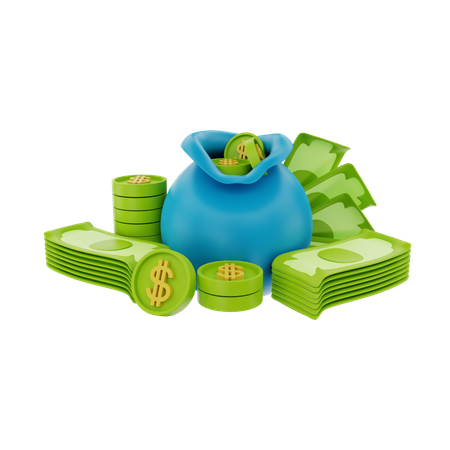 Premium Money 3D Illustration download in PNG, OBJ or Blend format