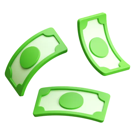 Flying Money 3 D Render Icon Illustration 3D Icon