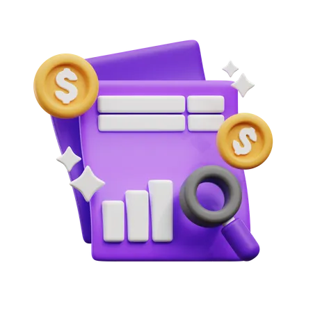 Money Analysis 3 D Illustration 3D Icon