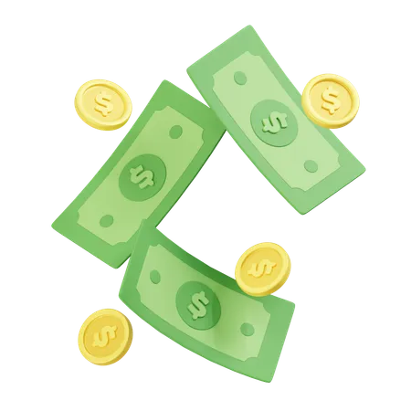 Money And Coin  3D Icon