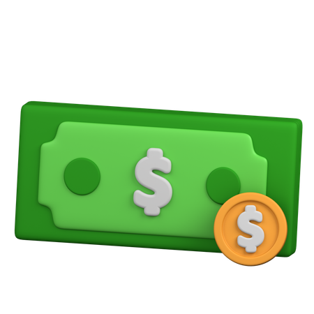 Money and coin  3D Icon