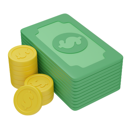 Money And Coin  3D Icon