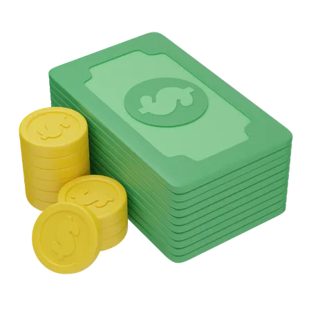 Money And Coin  3D Icon