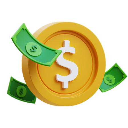 Money and Coin  3D Icon