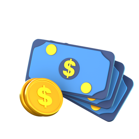 Money And Coin  3D Icon