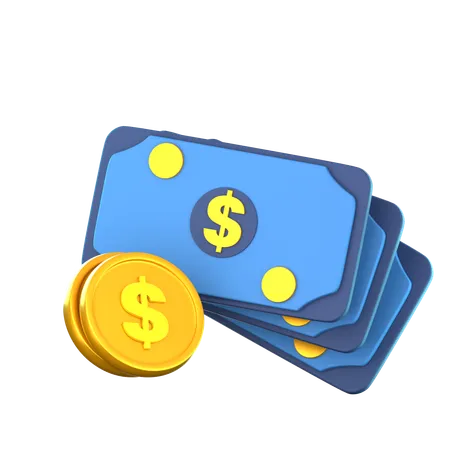 Money And Coin  3D Icon