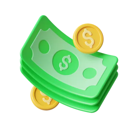 Money And Coin  3D Icon