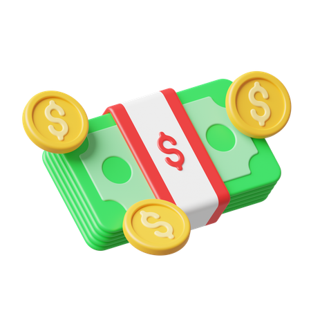 Money And Coin  3D Icon