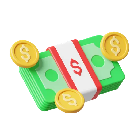 Money And Coin  3D Icon