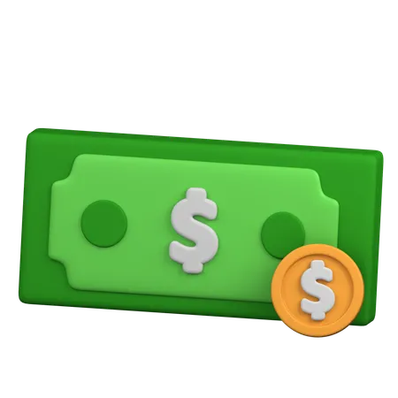 Money and coin  3D Icon