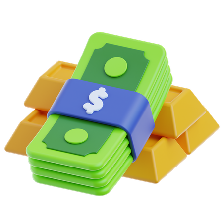 Money And Gold  3D Icon