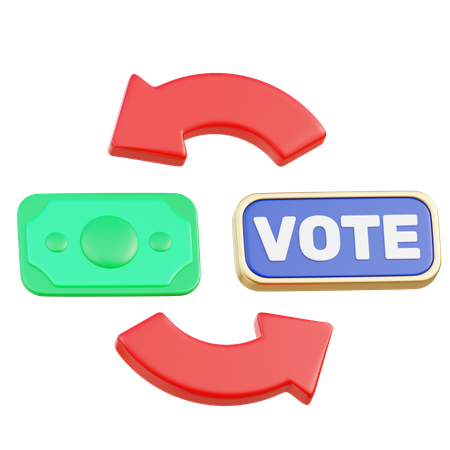 Money And Voting  3D Icon