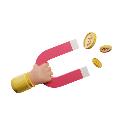 Money Attraction  3D Illustration