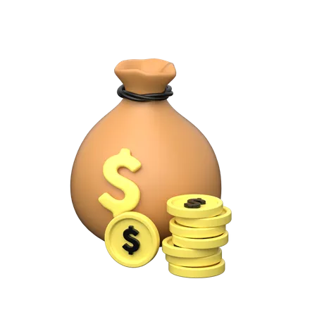 Money Bag 3 D Icon Symbolizes Wealth And Abundance Featuring A Three Dimensional Representation Of A Bag Filled With Coins Or Bills 3D Icon