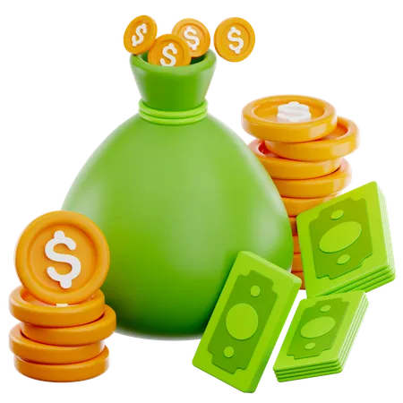 Money Bag Sign Dollar Currency Cash Business Finance Investment Vector Wealth Isolated Icon Banking Bank Sack Earning Rich Success Symbol Coin Element Treasure Cartoon Savings Profit Save Buy Tax Illustration Design Pay Gold Stack White Concept Market Payment Financial Flat Background Funds 3D Icon
