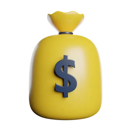 Money Bag Dollar 3D Icon