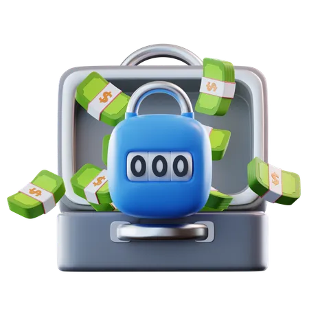 3 D Illustration Save Briefcase Money 3D Icon