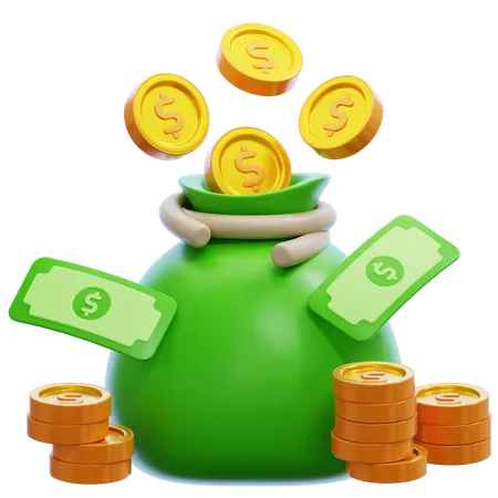 Money Bag 3D Illustration  3D Icon