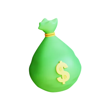 Money Bag With Pastel Color Style 3D Illustration