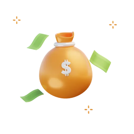 Money Bag 3D Illustration