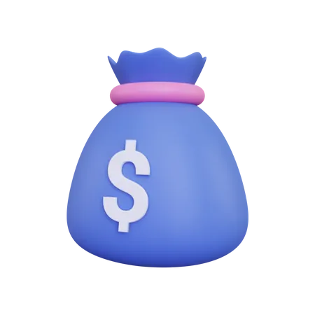 3 D Money Bag Icon 3D Illustration
