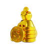 golden money bag 3d logos