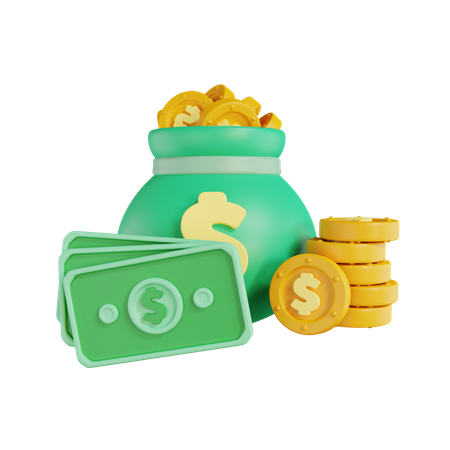 Money Bag 3D Illustration
