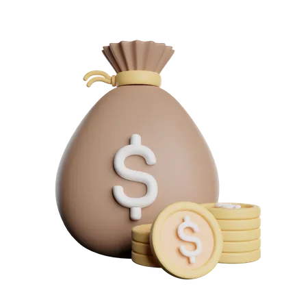 Money Bag Currency 3D Icon