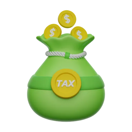 3 D Tax Money Sack Illustration 3D Icon