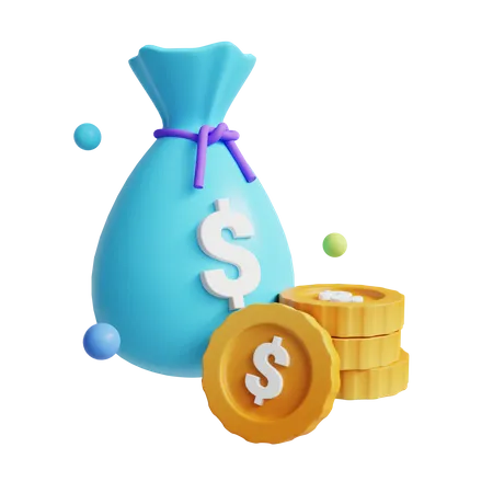 Money Bag 3 D Illustration 3D Icon