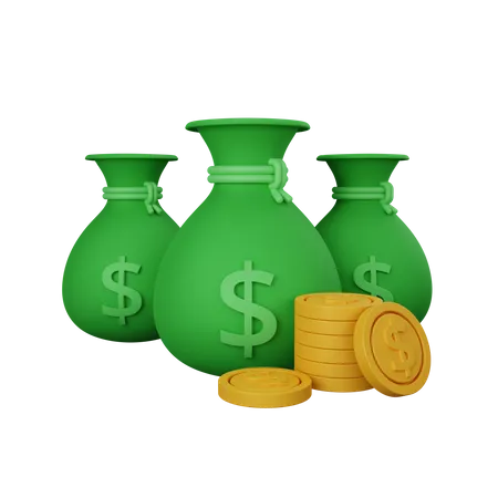 3 D Rendering Money Bag Isolated Useful For Business Currency Economy And Finance Design 3D Icon