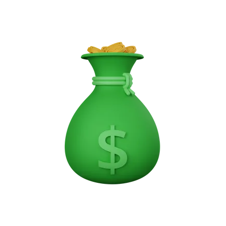 3 D Rendering Money Bag Isolated Useful For Business Company Economy Corporate And Finance Design 3D Icon