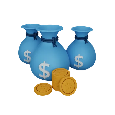 3 D Rendering Money Bag Isolated Useful For Business Currency Economy And Finance Design 3D Icon