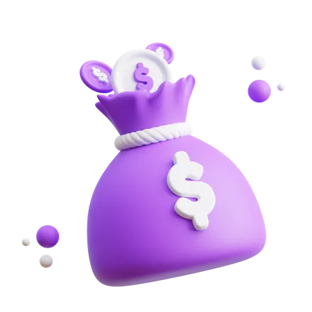 3 D Money Bag Icon 3D Icon