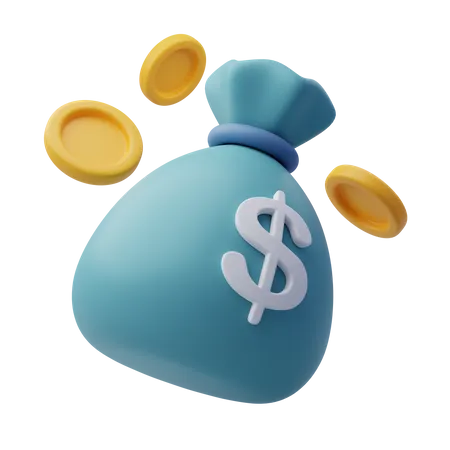 3 D Money Pouch And Coins Online Payment Business And Finance Concept 3D Icon