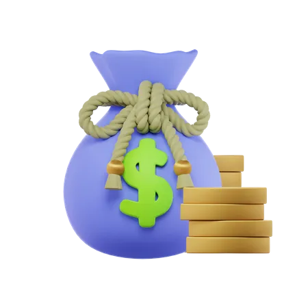 Money Bag 3 D Illustrations 3D Icon
