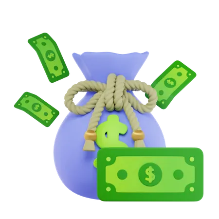 Money Bag 3 D Illustrations 3D Icon